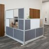 Luxor Modular Room Divider Wall System - 70in. x 70in. Starter Wall - Silver Frame, Whiteboard MW-7070-FWCG